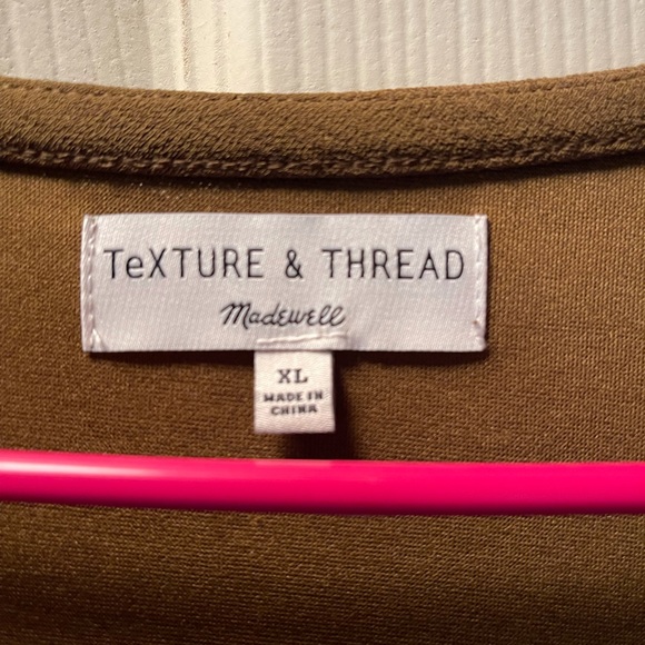 Madewell Texture & Thread Olive Green Button Dress - Picture 3 of 6